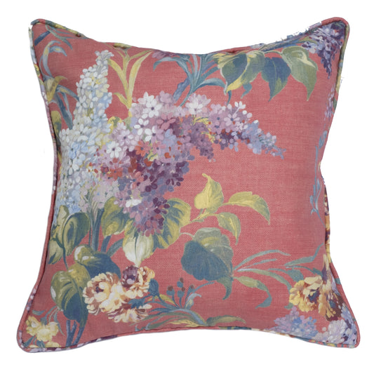 Joy cushion, reversible in Fiesta Red and Nocturnal Black. Premium Irish Linen, 18" complete with luxury feather filling.