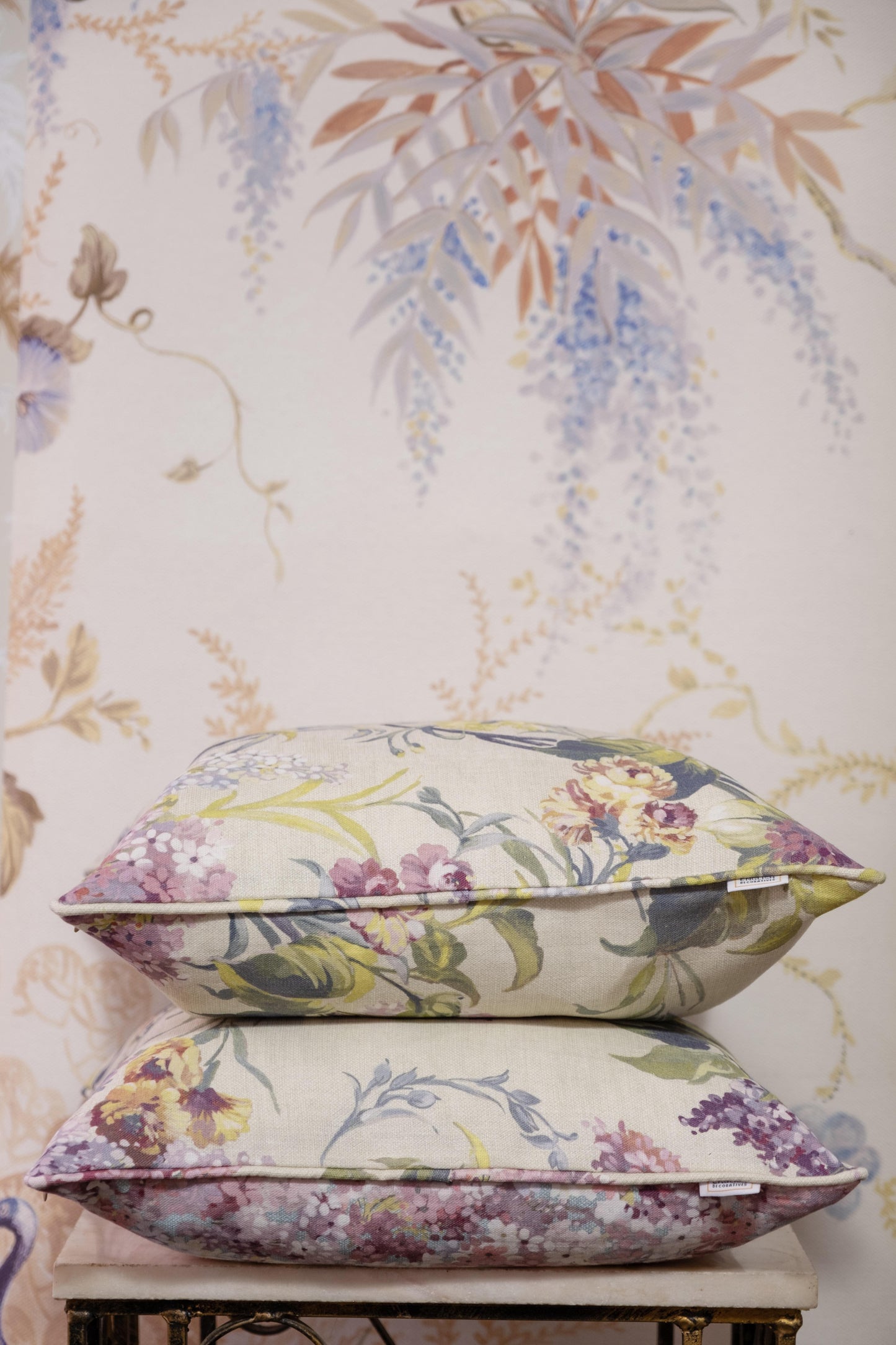 Joy Cushion in Clotted Cream. Premium Irish Linen. 18"complete with luxury feather filling