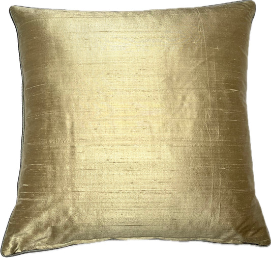 New! Golden Crane Artisan hand painted small silk cushion with feather inner