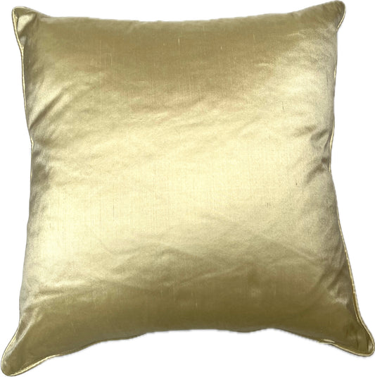 New! Minstrel figurative chinoiserie, artisan hand painted small silk cushion with feather inner