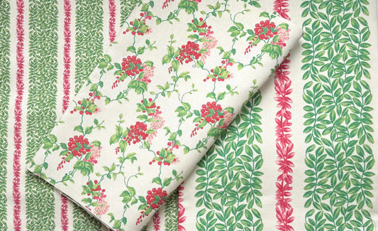 Small Leaf Stripe - Red and Green