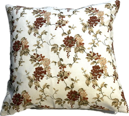 Petit Wisteria Cushion Cover in Rust and Beige
