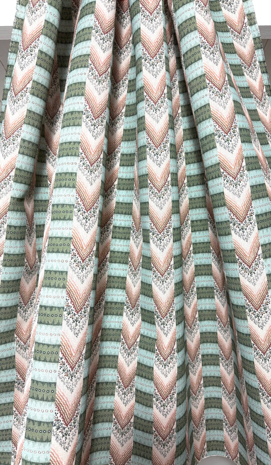 Regalia - Green/ Mocha printed fabric