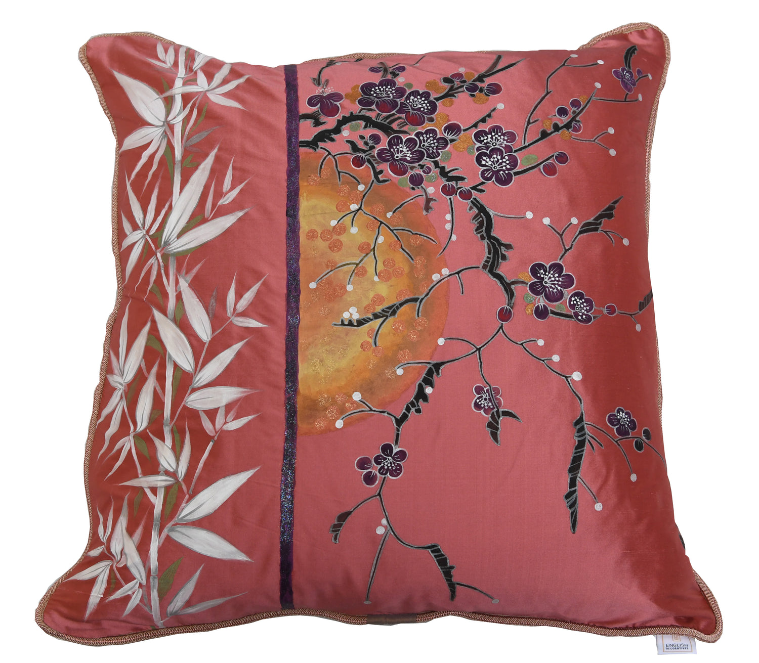 Painted silk cushion covers