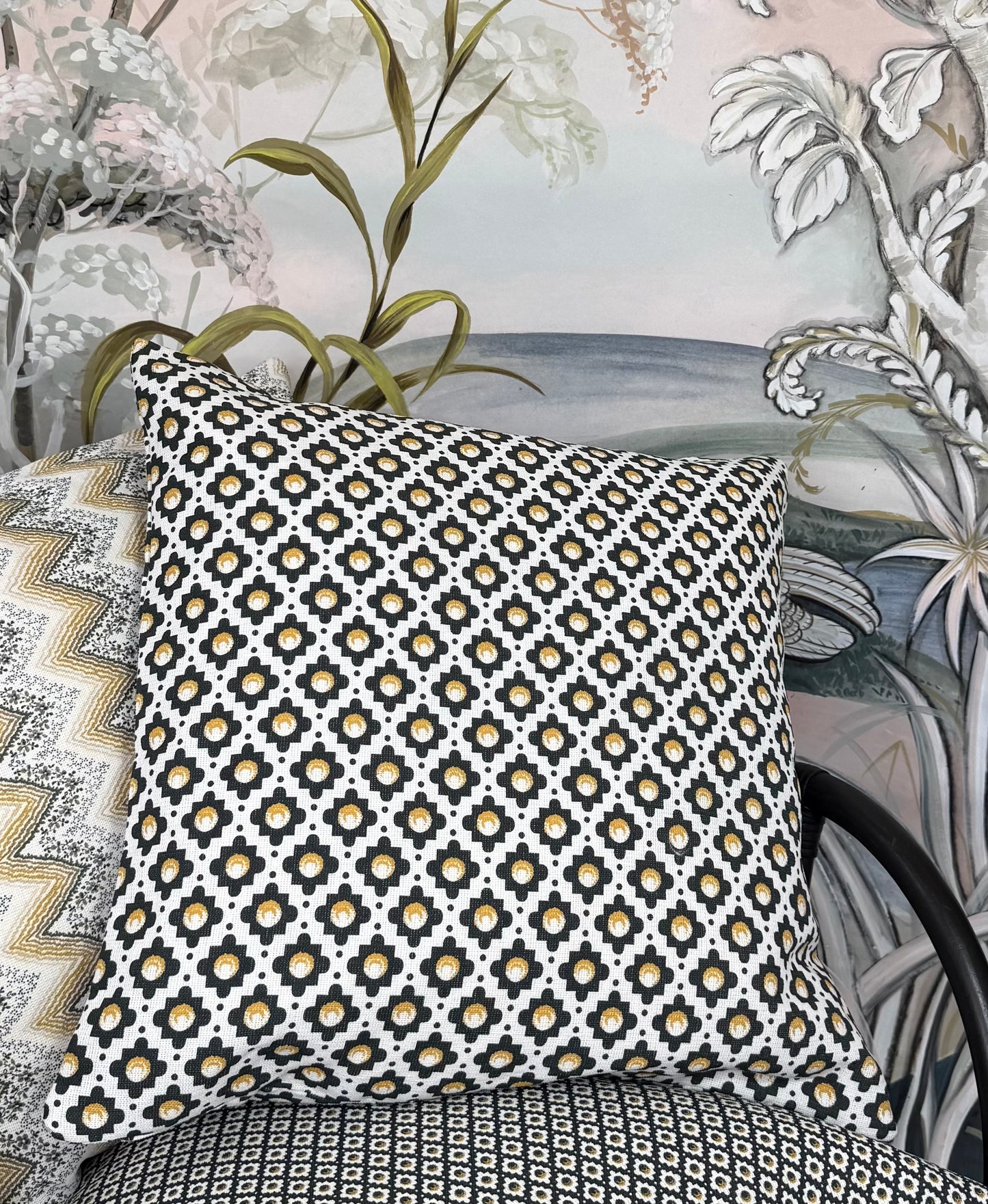 Charles - Black & Gold printed fabric
