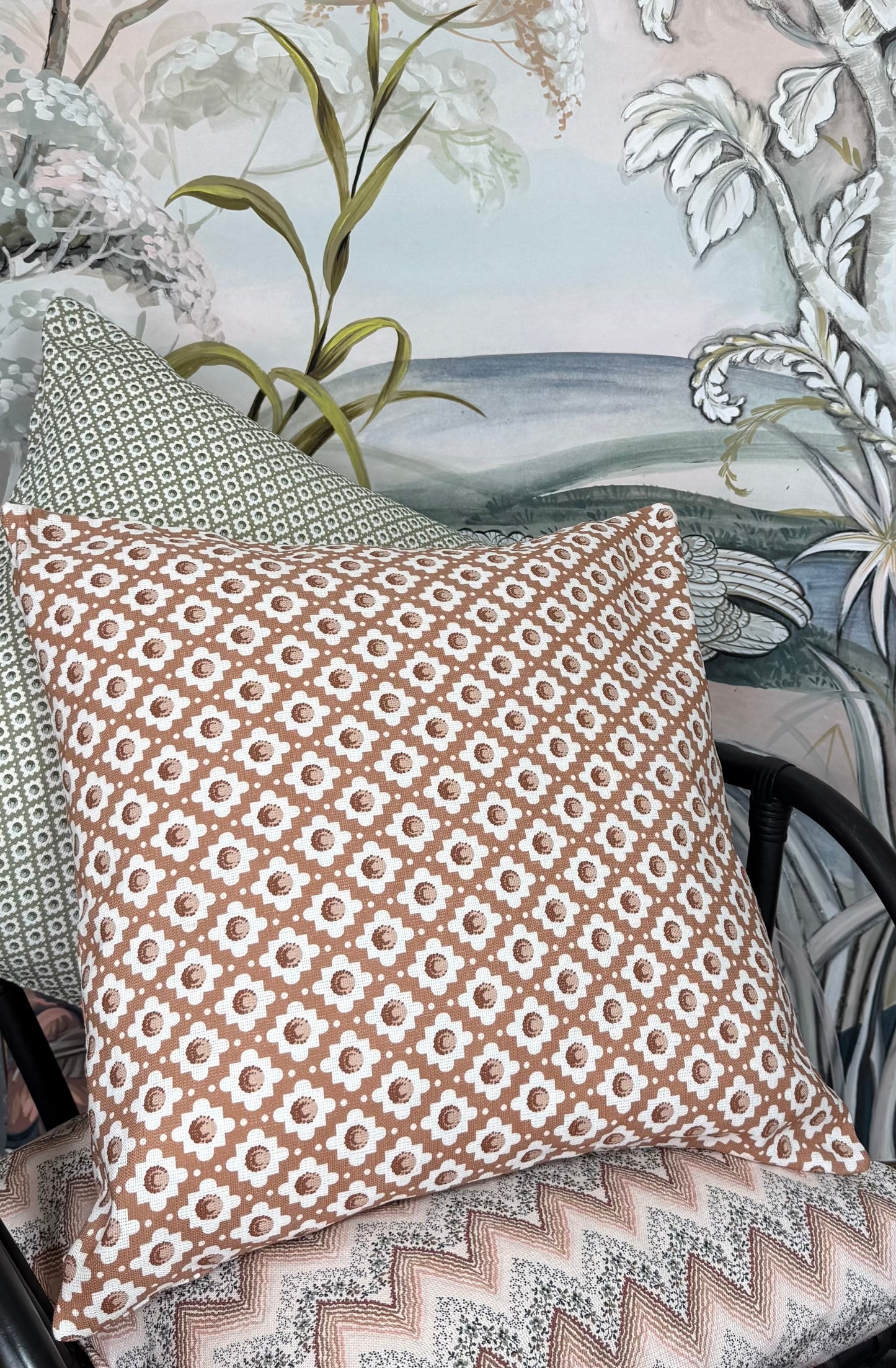 Charles - Mocha printed fabric
