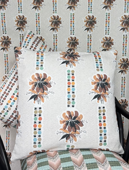 Consort - Cushion Cover in Chocolate and Orange