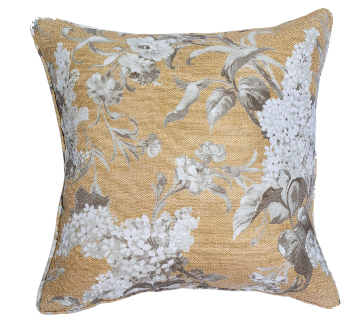 Joy Cushion in Golden. Premium Irish Linen. 18" complete with Luxury Feather Filling