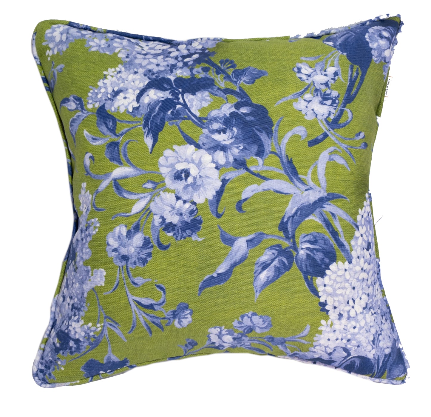 Joy and Blossom, reversible cushion in Midnight Forest. Premium Irish Linen. 18" complete with luxury feather filling