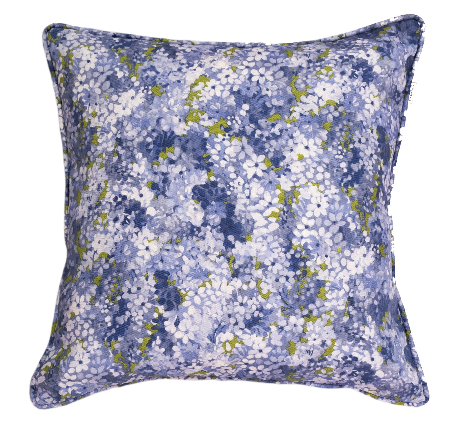 Joy and Blossom, reversible cushion in Midnight Forest. Premium Irish Linen. 18" complete with luxury feather filling