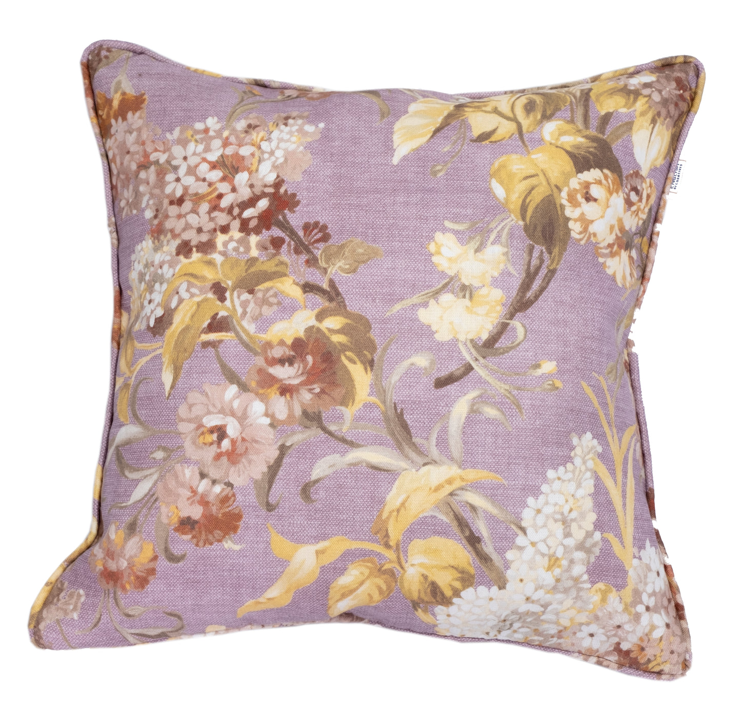 Joy Cushion in Autumn Violet. Premium Irish Linen, 18" complete with Luxury Feather Filling