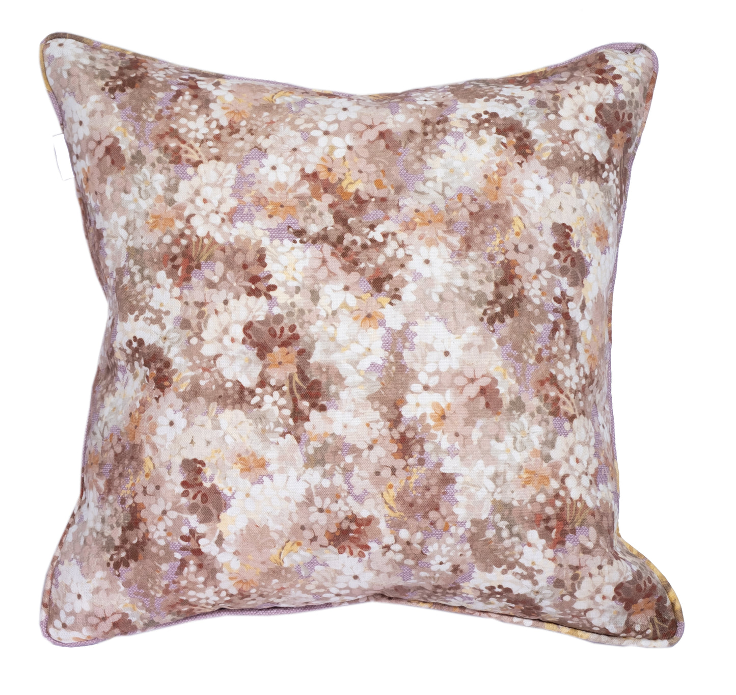 Joy and Blossom Reversible cushion in Autumn violet. Premium Irish Linen. 18" complete with Luxury Feather Filling