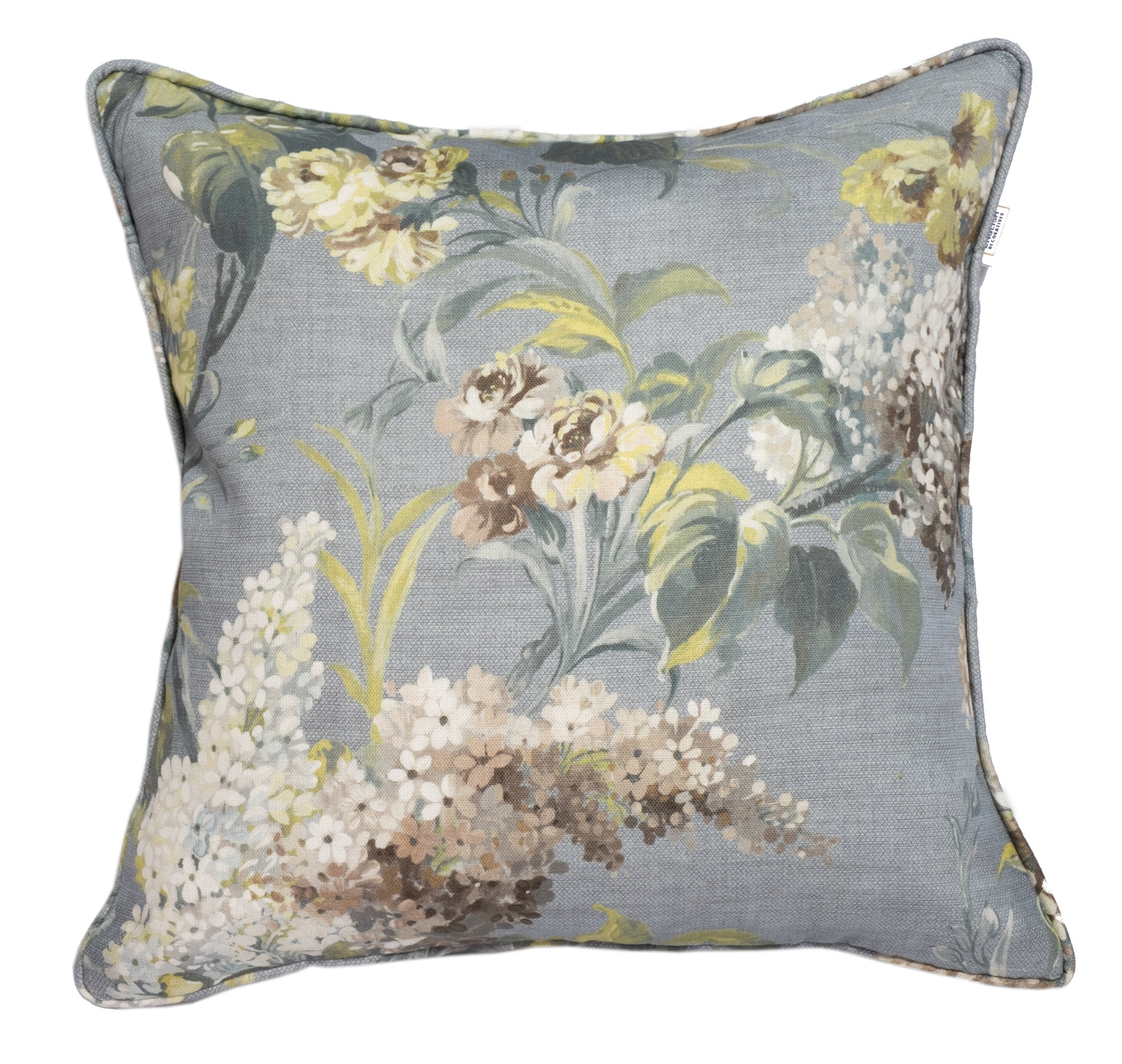 Joy and Blossom Reversible Cushion in Silver grey.  Premium Irish Linen, 18" complete with luxury feather filling.