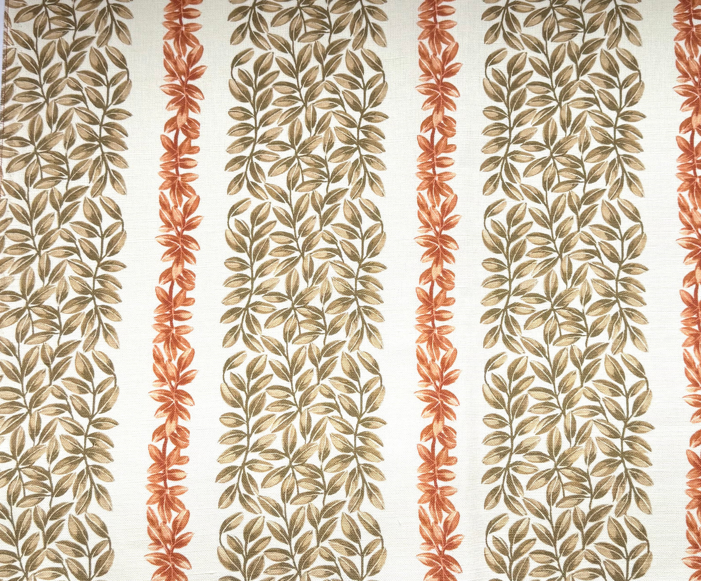 Large Leaf Stripe - Rust and Beige