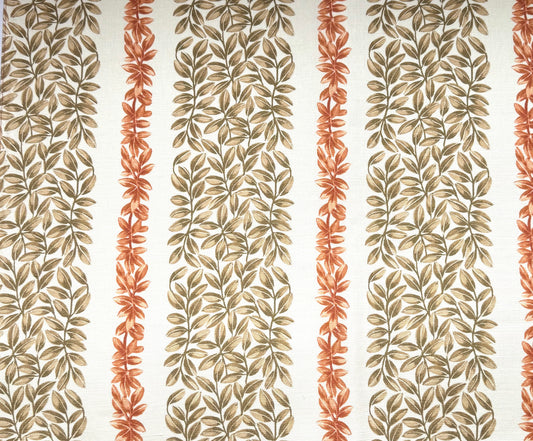 Large Leaf Stripe - Rust and Beige