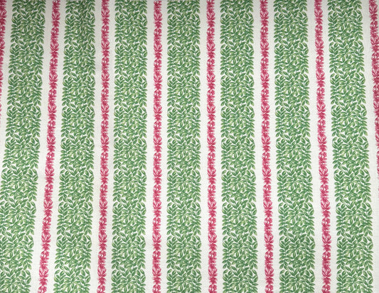 Small Leaf Stripe - Red and Green