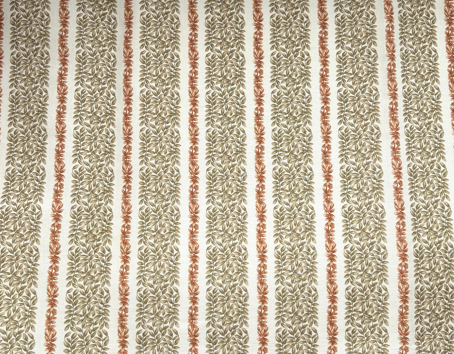Small Leaf Stripe - Rust and Beige