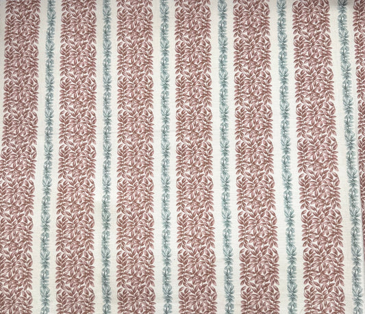 Small Leaf Stripe - Grey and Pink