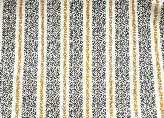 Small Leaf Stripe - Gold and Grey