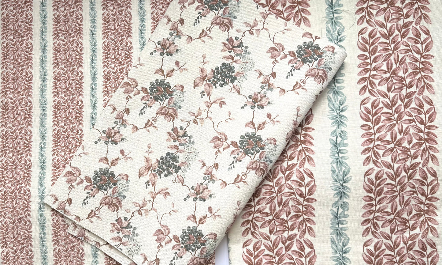 Large Leaf Stripe - Grey and Pink