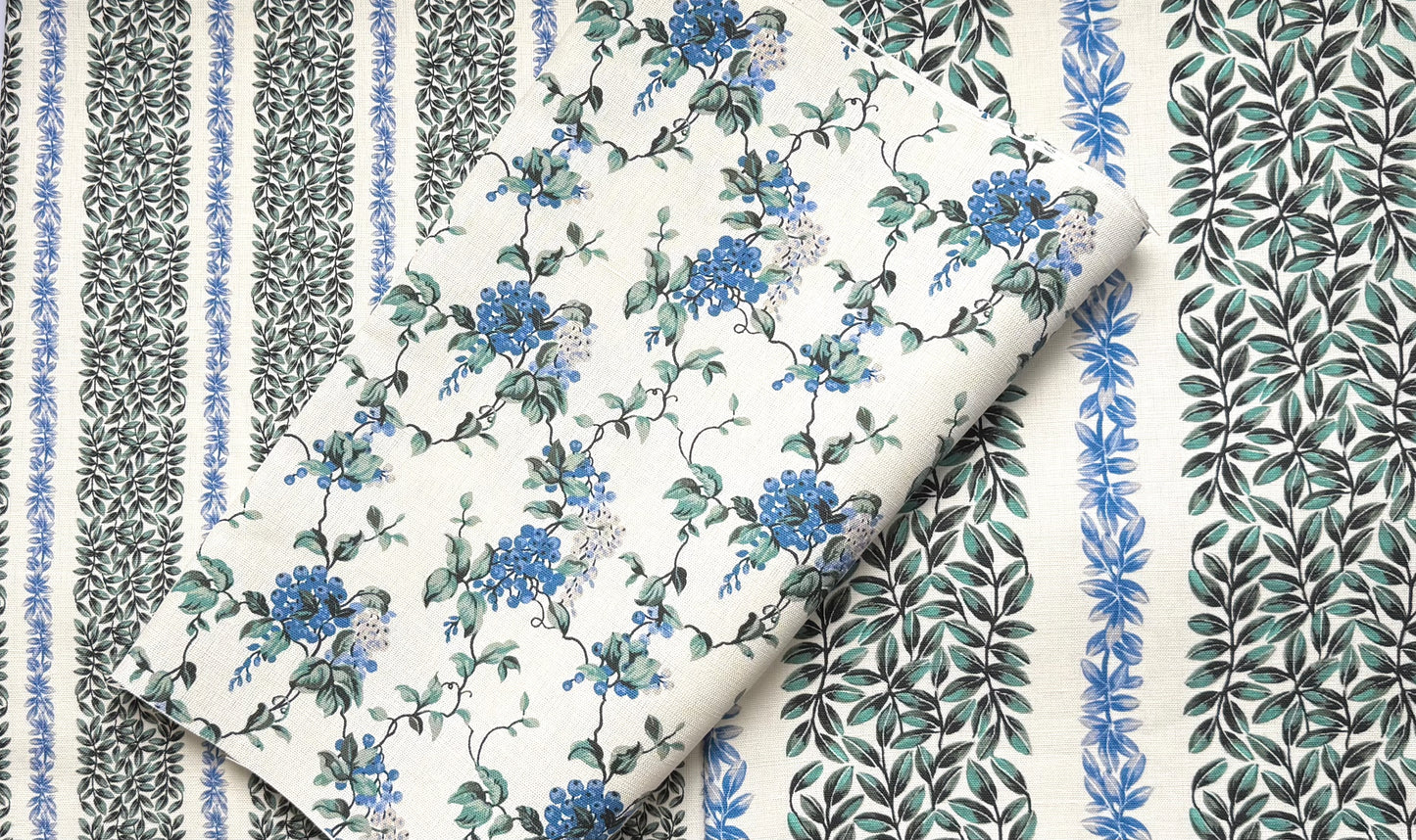 Large Leaf Stripe - Blue and Green