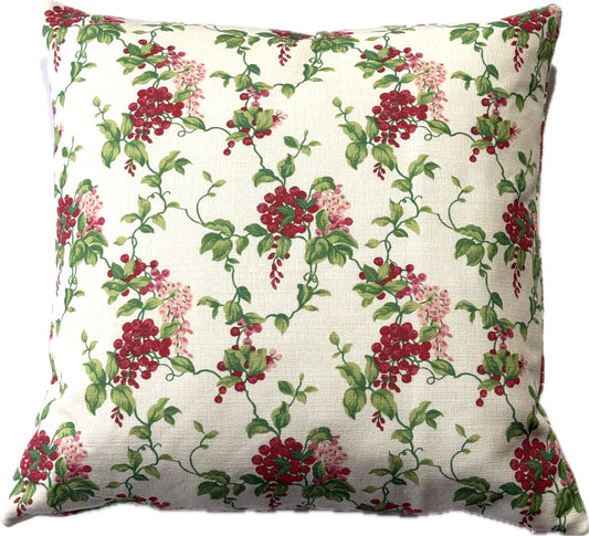 Petit Wisteria Cushion Cover in Red and Green