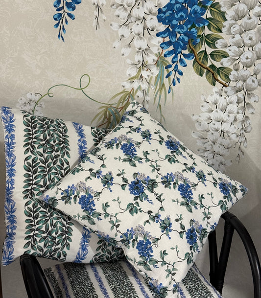 Petit Wisteria Cushion Cover in Blue