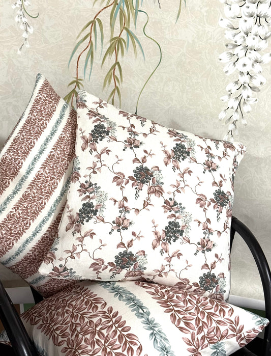 Petit Wisteria Cushion Cover in Grey and Pink