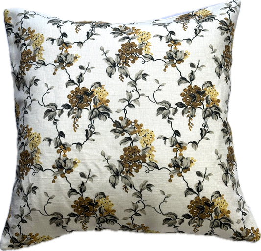 Petit Wisteria Cushion Cover in Gold and Grey