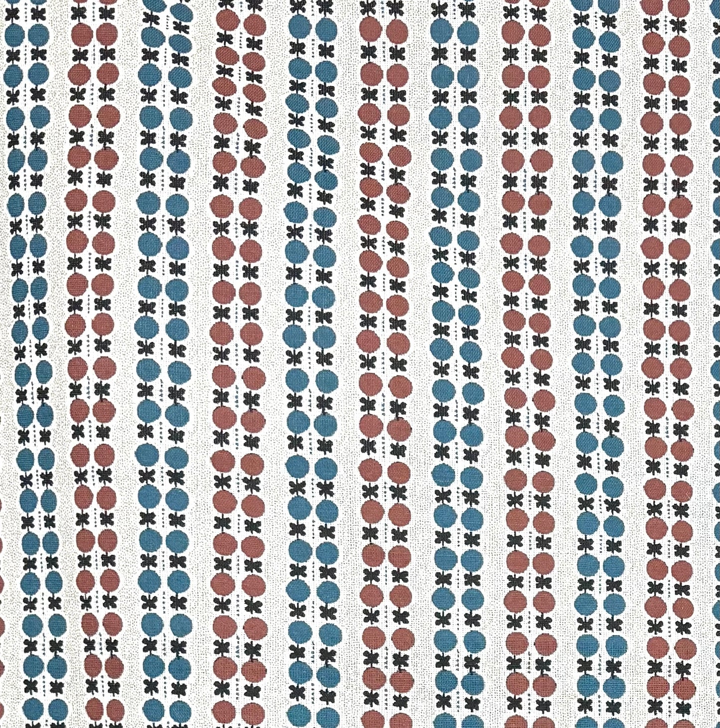 Orb - Blue & Bronze printed fabric