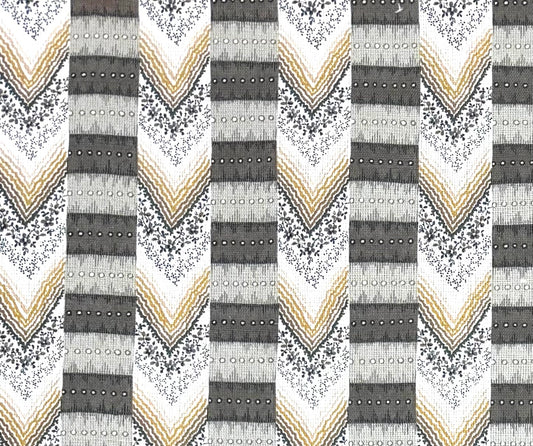 Regalia - Grey & Gold printed fabric