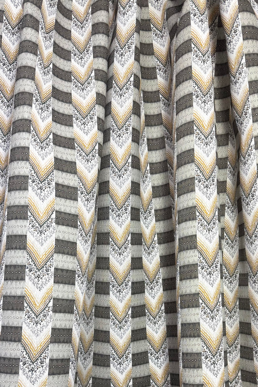 Regalia - Grey & Gold printed fabric
