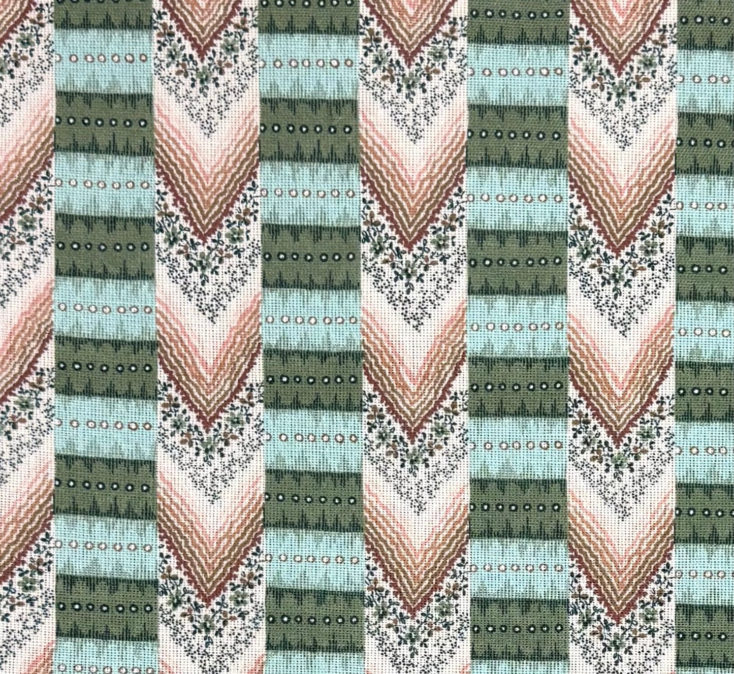 Regalia - Green/ Mocha printed fabric