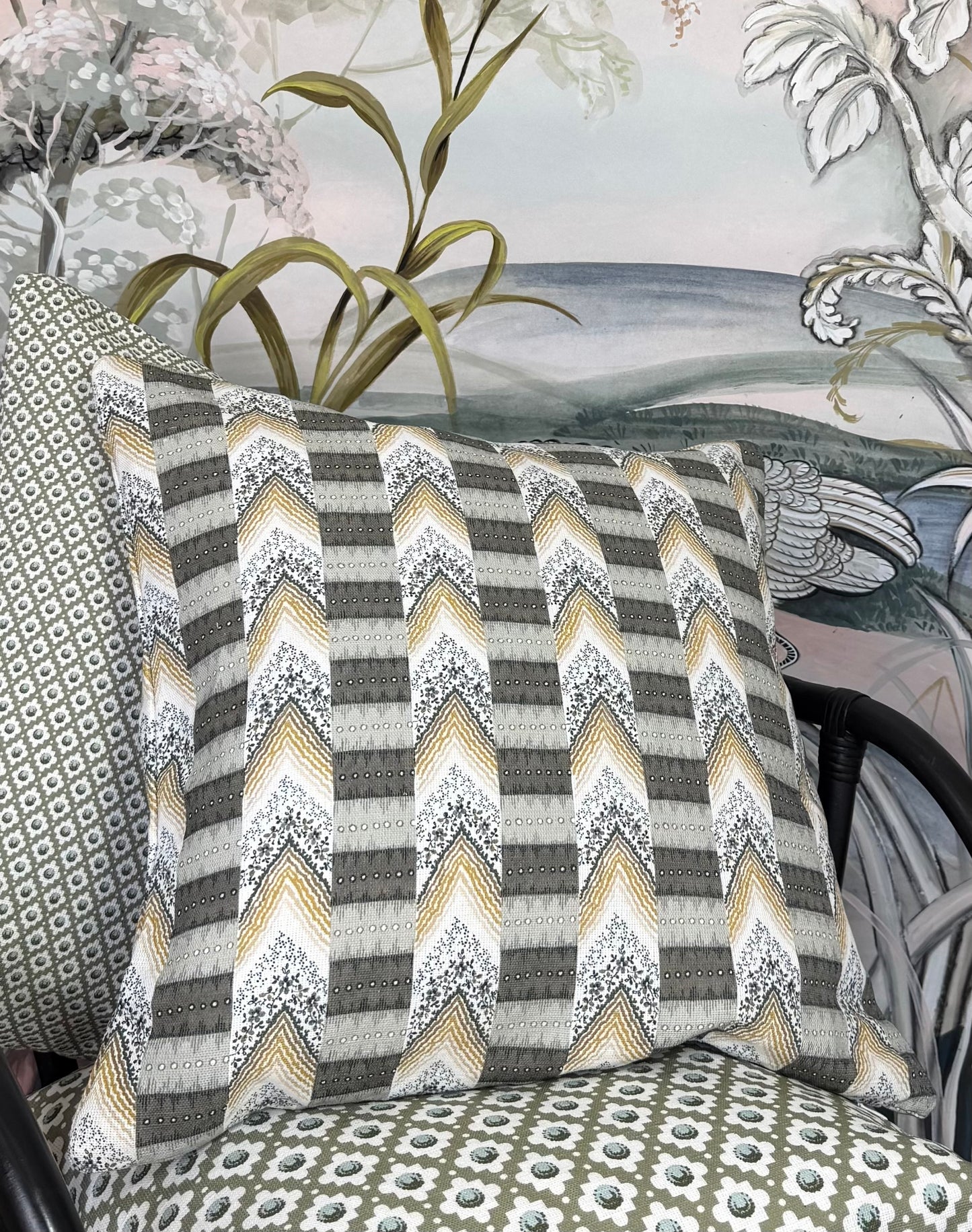 Regalia - Grey & Gold printed fabric