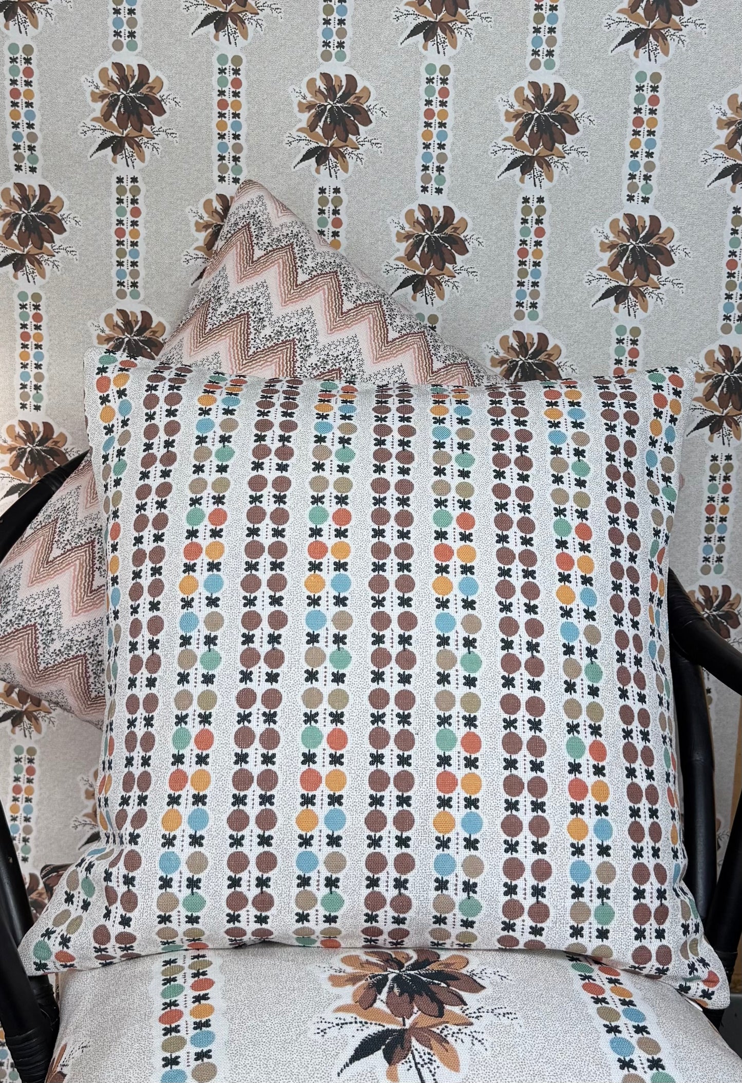 Orb - chocolate Orange printed fabric