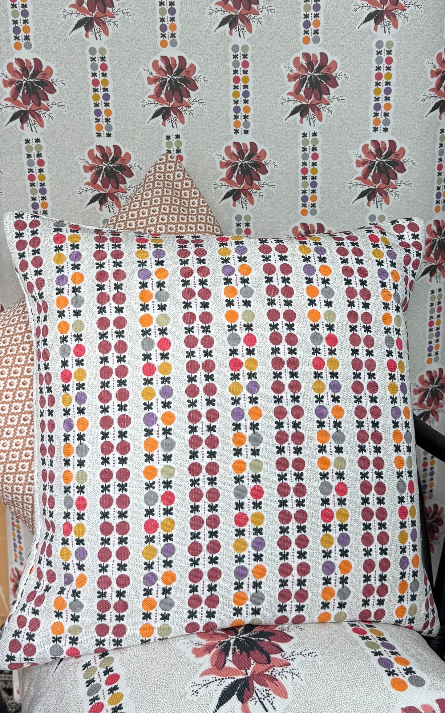 Orb - Red printed fabric